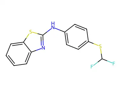 N-{4-[(difluoromethyl)sulfanyl]phenyl}-1,3-benzothiazol-2-amine structure