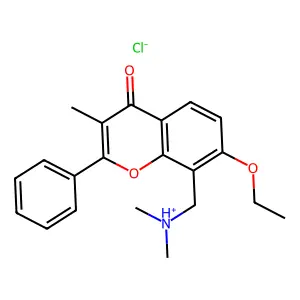 Flavone, 8-(dimethylaminomethyl)-7-ethoxy-3-methyl-, hydrochloride structure