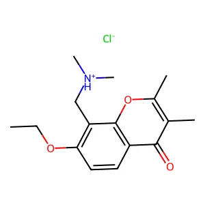 Chromone, 2,3-dimethyl-8-(dimethylaminomethyl)-7-ethoxy-, hydrochloride structure