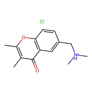 Chromone, 2,3-dimethyl-6-(dimethylaminomethyl)-, monohydrochloride structure