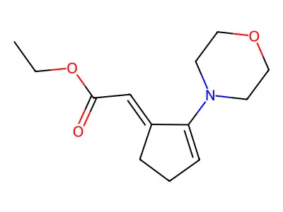Ethyl 2-[2-(4-morpholinyl)-2-cyclopenten-1-ylidene]acetate structure