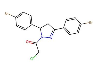 1-[3,5-Bis(4-bromophenyl)-3,4-dihydropyrazol-2-yl]-2-chloroethanone structure
