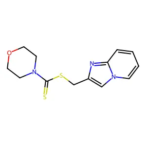 Imidazo[1,2-a]pyridin-2-ylmethyl morpholine-4-carbodithioate structure
