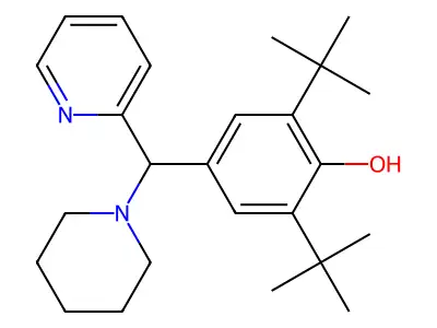 2,6-Di-tert-butyl-4-(piperidin-1-yl(pyridin-2-yl)methyl)phenol structure