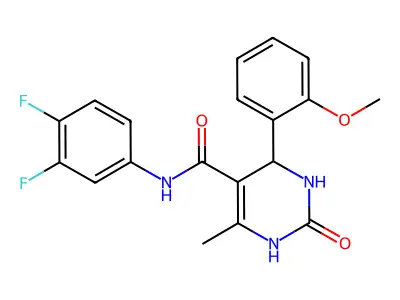 N-(3,4-difluorophenyl)-4-(2-methoxyphenyl)-6-methyl-2-oxo-1,2,3,4-tetrahydropyrimidine-5-carboxamide structure