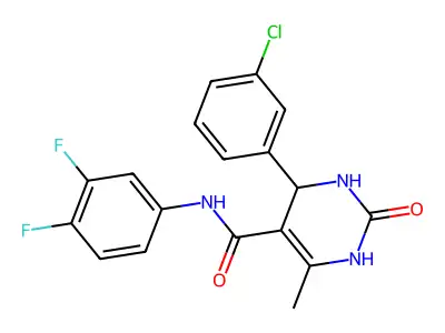 4-(3-chlorophenyl)-N-(3,4-difluorophenyl)-6-methyl-2-oxo-1,2,3,4-tetrahydropyrimidine-5-carboxamide structure