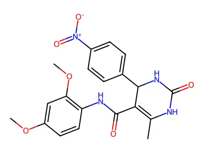 N-(2,4-dimethoxyphenyl)-6-methyl-4-(4-nitrophenyl)-2-oxo-1,2,3,4-tetrahydropyrimidine-5-carboxamide structure