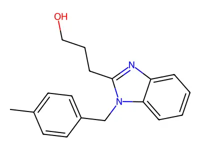 3-[1-[(4-Methylphenyl)methyl]benzimidazol-2-yl]propan-1-ol structure