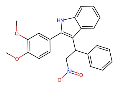 2-(3,4-dimethoxyphenyl)-3-(2-nitro-1-phenylethyl)-1H-indole structure