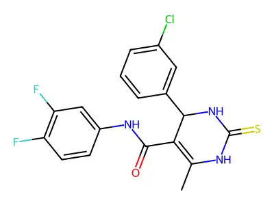 4-(3-chlorophenyl)-N-(3,4-difluorophenyl)-6-methyl-2-sulfanylidene-3,4-dihydro-1H-pyrimidine-5-carboxamide structure