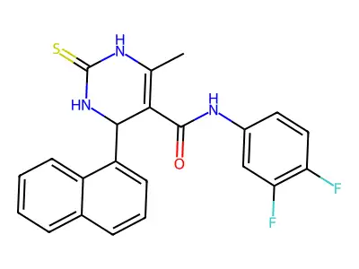 N-(3,4-difluorophenyl)-6-methyl-4-naphthalen-1-yl-2-sulfanylidene-3,4-dihydro-1H-pyrimidine-5-carboxamide structure