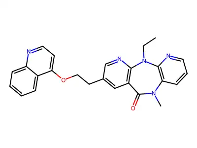 6H-Dipyrido(3,2-b:2',3'-E)(1,4)diazepin-6-one, 11-ethyl-5,11-dihydro-5-methyl-8-(2-(4-quinolinyloxy)ethyl)- structure