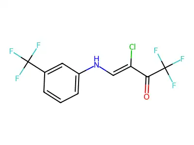 3-Chloro-1,1,1-trifluoro-4-[3-(trifluoromethyl)anilino]but-3-en-2-one structure
