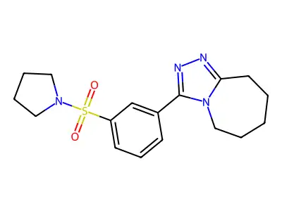 1-(3-{5H,6H,7H,8H,9H-[1,2,4]triazolo[4,3-a]azepin-3-yl}benzenesulfonyl)pyrrolidine structure