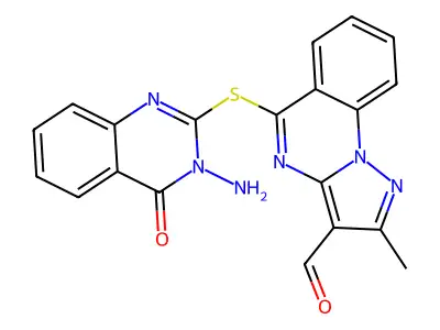 5-(3-amino-4-oxoquinazolin-2-yl)sulfanyl-2-methylpyrazolo[1,5-a]quinazoline-3-carbaldehyde structure