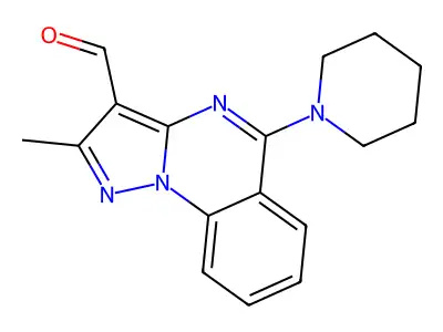 2-Methyl-5-piperidin-1-ylpyrazolo[1,5-a]quinazoline-3-carbaldehyde structure