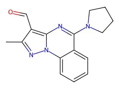 2-Methyl-5-pyrrolidin-1-ylpyrazolo[1,5-a]quinazoline-3-carbaldehyde structure
