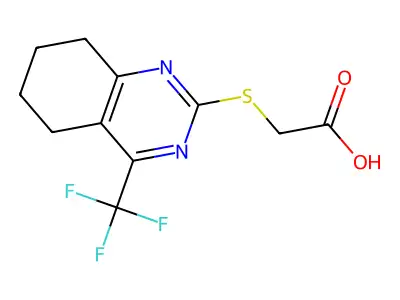 2-{[4-(Trifluoromethyl)-5,6,7,8-tetrahydroquinazolin-2-yl]sulfanyl}acetic acid structure