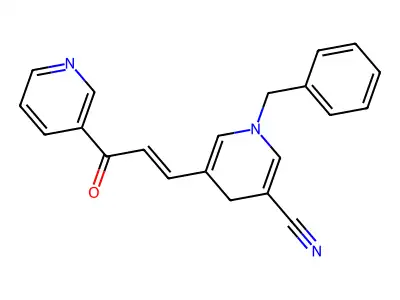 1,4-Dihydro-5-[3-oxo-3-(3-pyridinyl)-1-propen-1-yl]-1-(phenylmethyl)-3-pyridinecarbonitrile structure