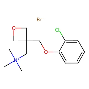Ammonium, ((3-((o-chlorophenoxy)methyl)-3-oxetanyl)methyl)trimethyl-, bromide structure