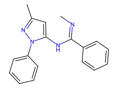 N-methyl-N'-(3-methyl-1-phenyl-1H-pyrazol-5-yl)benzenecarboximidamide structure