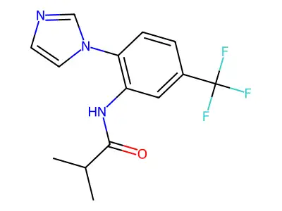 N-[2-imidazol-1-yl-5-(trifluoromethyl)phenyl]-2-methylpropanamide structure