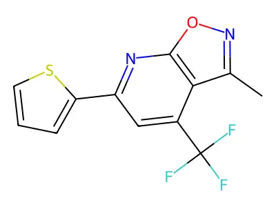 3-Methyl-6-(2-thienyl)-4-(trifluoromethyl)isoxazolo(5,4-B)pyridine structure
