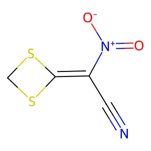 (1,3-二硫杂环丁烷-2-亚基)(硝基)乙腈 structure