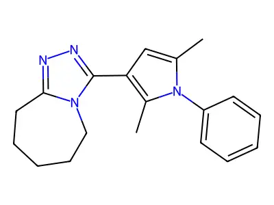3-(2,5-dimethyl-1-phenyl-3-pyrrolyl)-6,7,8,9-tetrahydro-5H-[1,2,4]triazolo[4,3-a]azepine structure