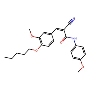 (E)-2-cyano-3-(3-methoxy-4-pentoxyphenyl)-N-(4-methoxyphenyl)prop-2-enamide structure