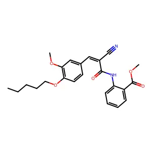 methyl 2-[[(E)-2-cyano-3-(3-methoxy-4-pentoxyphenyl)prop-2-enoyl]amino]benzoate structure
