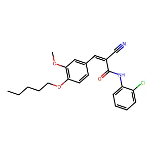 (E)-N-(2-chlorophenyl)-2-cyano-3-(3-methoxy-4-pentoxyphenyl)prop-2-enamide structure