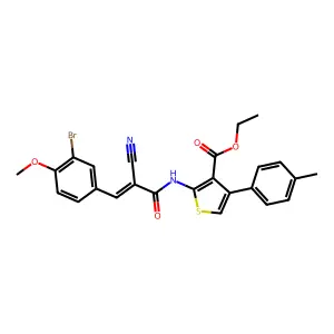 Ethyl 2-[[(Z)-3-(3-bromo-4-methoxyphenyl)-2-cyanoprop-2-enoyl]amino]-4-(4-methylphenyl)thiophene-3-carboxylate structure