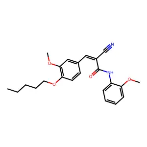(E)-2-cyano-3-(3-methoxy-4-pentoxyphenyl)-N-(2-methoxyphenyl)prop-2-enamide structure