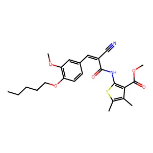 methyl 2-{2-cyano-3-[3-methoxy-4-(pentyloxy)phenyl]prop-2-enamido}-4,5-dimethylthiophene-3-carboxylate structure