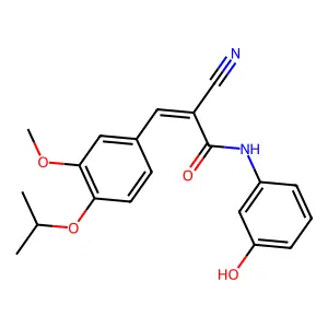 (2E)-2-cyano-N-(3-hydroxyphenyl)-3-[3-methoxy-4-(propan-2-yloxy)phenyl]prop-2-enamide structure