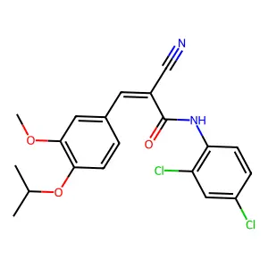 (2E)-2-cyano-N-(2,4-dichlorophenyl)-3-[3-methoxy-4-(propan-2-yloxy)phenyl]prop-2-enamide structure