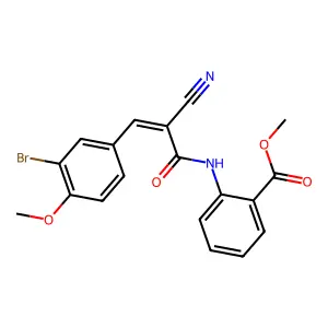 methyl 2-[[(E)-3-(3-bromo-4-methoxyphenyl)-2-cyanoprop-2-enoyl]amino]benzoate structure