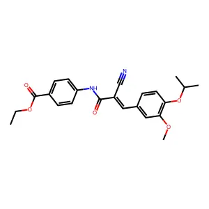Ethyl 4-{2-cyano-3-[3-methoxy-4-(propan-2-yloxy)phenyl]prop-2-enamido}benzoate structure