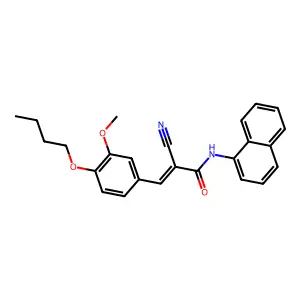 (E)-3-(4-butoxy-3-methoxyphenyl)-2-cyano-N-naphthalen-1-ylprop-2-enamide structure