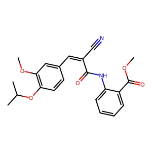 (E)-methyl 2-(2-cyano-3-(4-isopropoxy-3-methoxyphenyl)acrylamido)benzoate structure