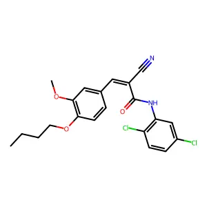 (E)-3-(4-butoxy-3-methoxyphenyl)-2-cyano-N-(2,5-dichlorophenyl)prop-2-enamide structure