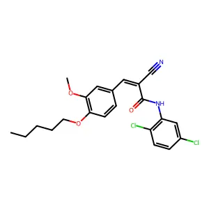 (E)-2-cyano-N-(2,5-dichlorophenyl)-3-(3-methoxy-4-pentoxyphenyl)prop-2-enamide structure