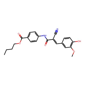 Butyl 4-[2-cyano-3-(4-hydroxy-3-methoxyphenyl)prop-2-enamido]benzoate structure
