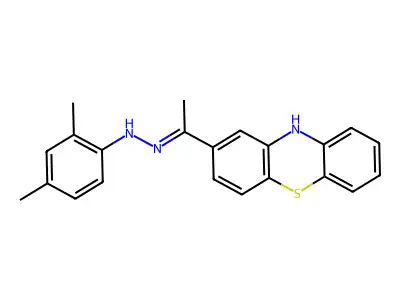 1-(10H-Phenothiazin-2-yl)ethanone 2-(2,4-dimethylphenyl)hydrazone structure