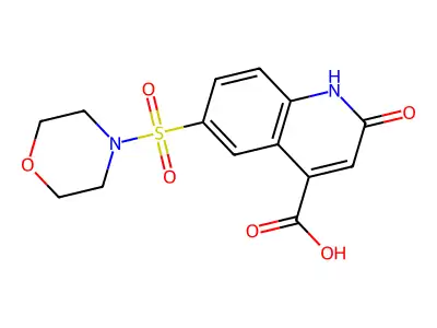 2-Hydroxy-6-(morpholine-4-sulfonyl)quinoline-4-carboxylic acid structure