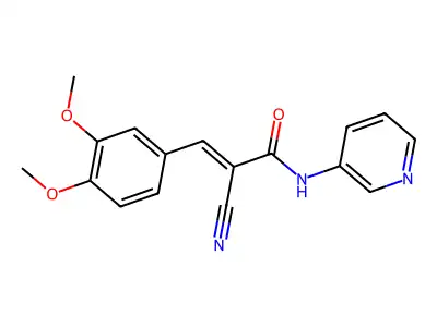2-cyano-3-(3,4-dimethoxyphenyl)-N-(pyridin-3-yl)prop-2-enamide structure