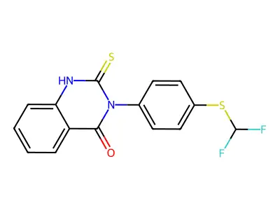 3-{4-[(Difluoromethyl)sulfanyl]phenyl}-2-sulfanyl-3,4-dihydroquinazolin-4-one structure