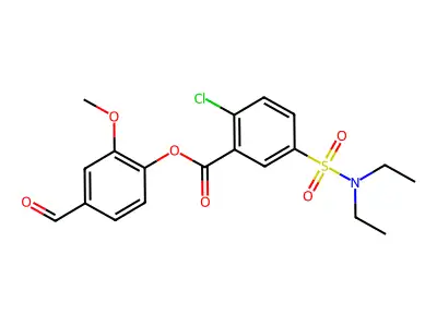 4-Formyl-2-methoxyphenyl 2-chloro-5-(diethylsulfamoyl)benzoate structure