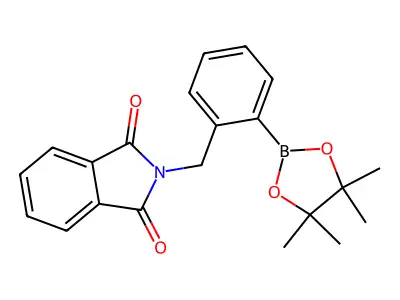 2-[2-(4,4,5,5-Tetramethyl-[1,3,2]dioxaborolan-2-yl)-benzyl]-isoindole-1,3-dione structure